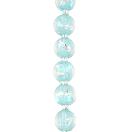 12 Pack: Aqua Lampwork Glass Stripe Beads by Bead Landing&#x2122;